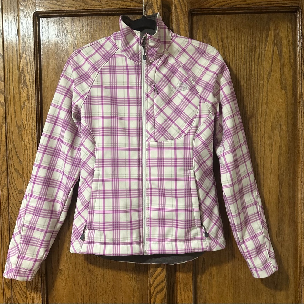 The North Face Women's Apex Bionic Jacket Vaporous Plaid Pink Sz S Outdoor